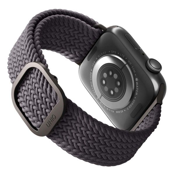 Uniq Aspen Geflochtenes Armband für das  Apple Watch Series 1 t/m 9 / SE (38/40/41 mm) | Series 10 / 11 (42 mm) - Granite Grey
