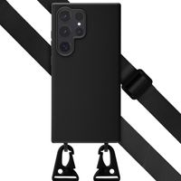 Selencia SilikonHülle mit abnehmbarem Band Samsung Galaxy S24 Ultra - Schwarz