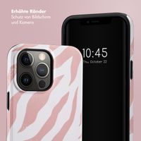 Selencia Vivid Tough Back Cover für das iPhone 14 Pro Max - Colorful Zebra Old Pink