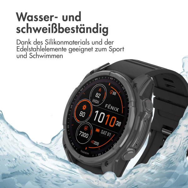 imoshion QuickFit® Silikonarmband Stripe für die Garmin Watch | 26 mm Anschluss - Schwarz