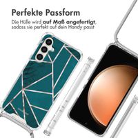 imoshion Design Hülle mit Band für das Samsung Galaxy S23 FE - Petrol Green Graphic