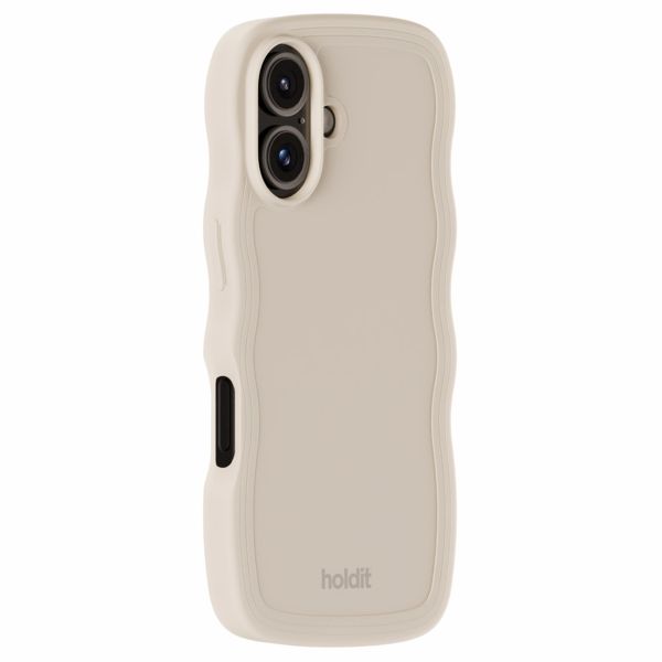 Holdit Wavy Case für das iPhone 16 - Light Beige