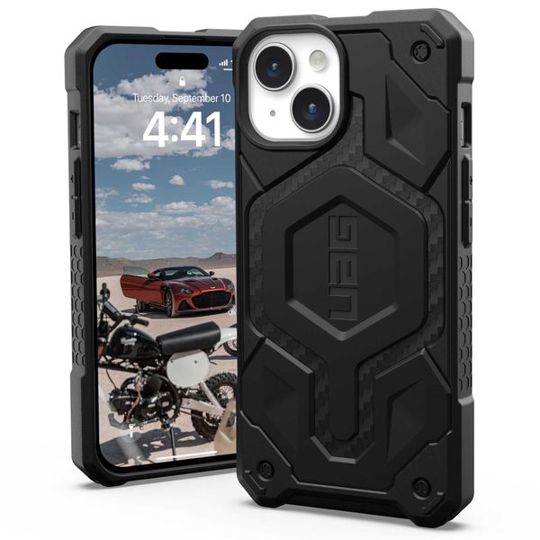 UAG Monarch Pro Backcover für das iPhone 15 - Carbon Fiber