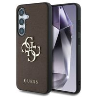 Guess 4G Metal Logo Saffiano Backcover für das Samsung Galaxy S25 Plus - Brown