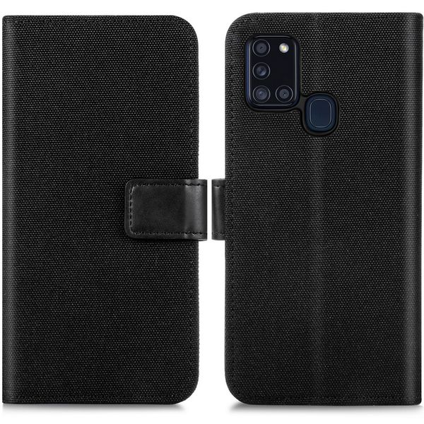 imoshion Luxuriöse Canvas-Klapphülle Samsung Galaxy A21s - Schwarz