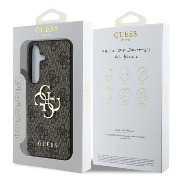 Guess 4G Metal Logo Back Cover Samsung Galaxy S25 Plus - Braun