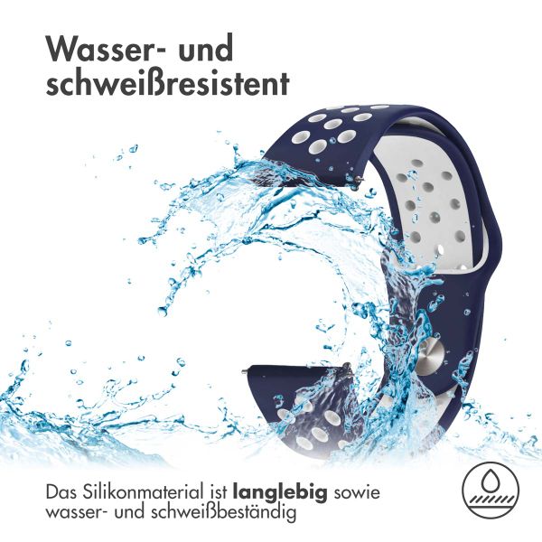 imoshion Silikonband Sport für das Fitbit Versa 2 / Versa Lite - Blau / Weiß