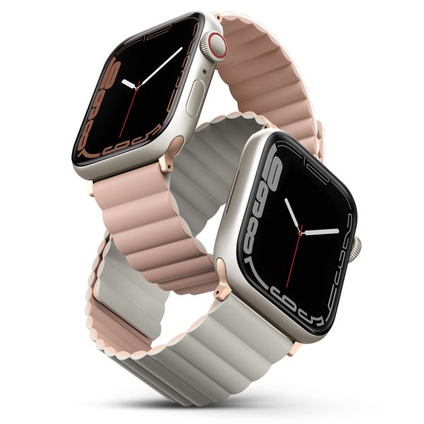 Uniq Revix doppelseitiges Armband für die Apple Watch Series 1 bis 10 / SE / Ultra (2) (44/45/46/49 mm) - Pink/Beige