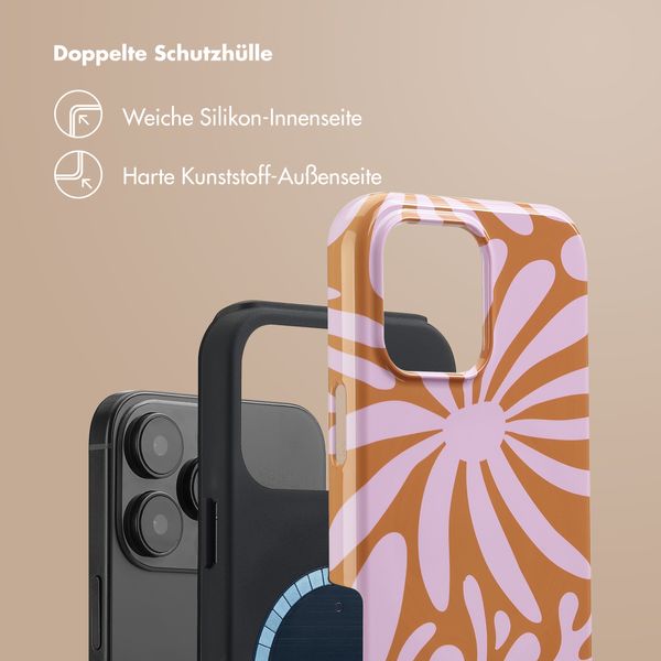 Selencia Vivid Tough Back Cover MagSafe für das Apple iPhone 16 Pro Max - Modern Bloom Pink