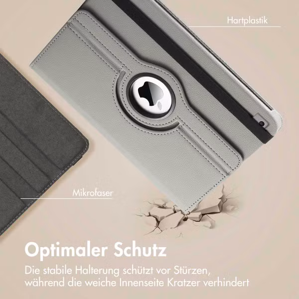 imoshion 360° drehbare Klapphülle Apple iPad 9 (2021) 10.2 Zoll / iPad 8 (2020) 10.2 Zoll / iPad 7 (2019) 10.2 Zoll - Grau