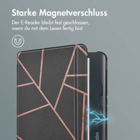imoshion Design Slim Hard Case Sleepcover mit Stand Kobo Libra Colour - Black Graphic