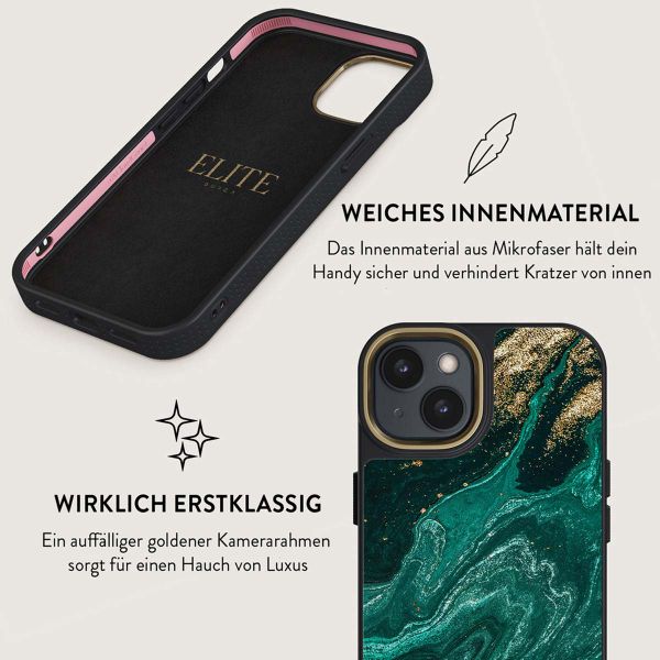 Burga Elite Gold Backcover für das iPhone 14 - Emerald Pool