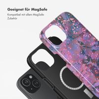 Selencia Vivid Tough Back Cover MagSafe für das iPhone 15 - Fresh Paint Flower Orange