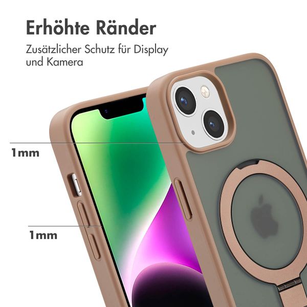 Accezz Ring Stand Backcover mit MagSafe Apple iPhone 14 - Braun