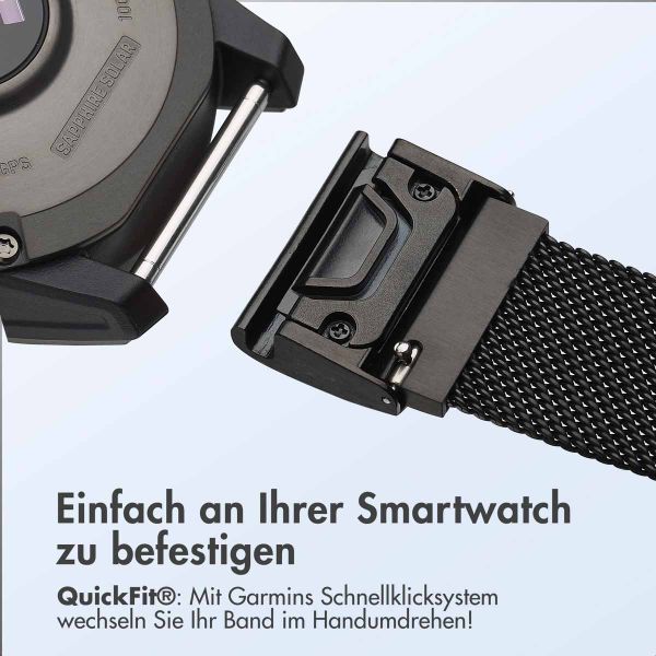 imoshion QuickFit® Milanese Armband -   Garmin 22 mm Anschluss - Schwarz