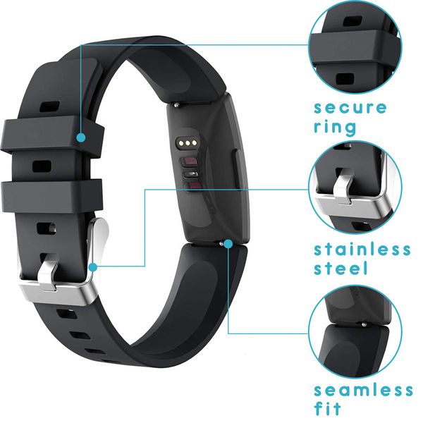 imoshion Silikonband für die Fitbit Inspire - Schwarz