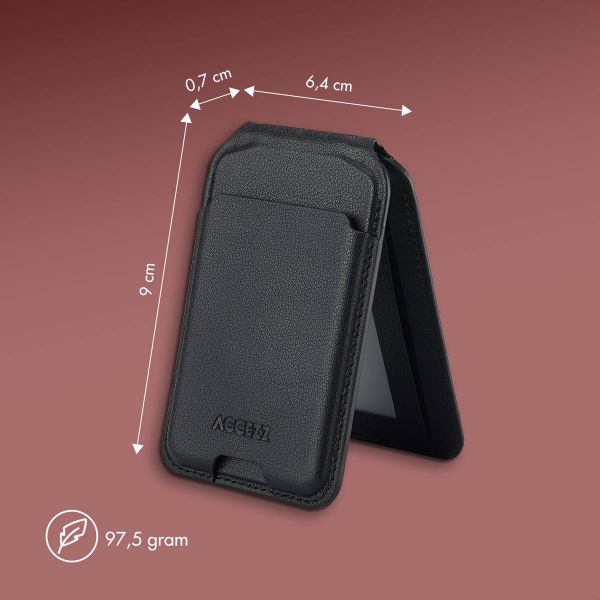 Accezz Leder-Wallet mit Standfunktion - Geeignet für MagSafe und Qi2 - Onyx Black