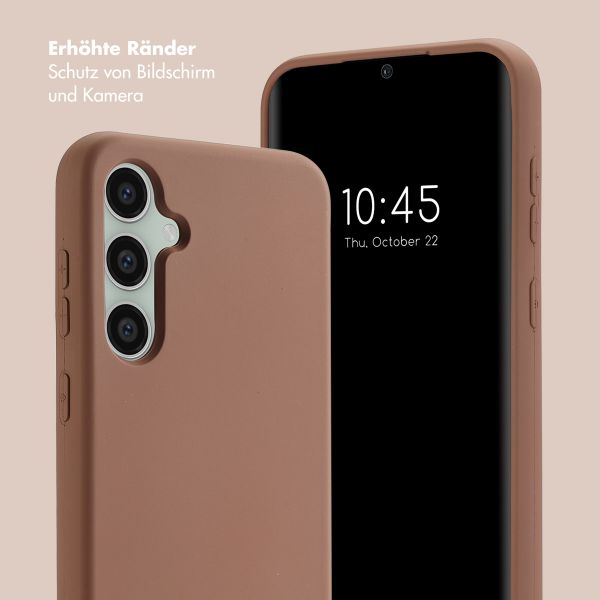 Selencia Back Cover mit Luxuriöser Handschlaufe Samsung Galaxy S23 FE - Braun