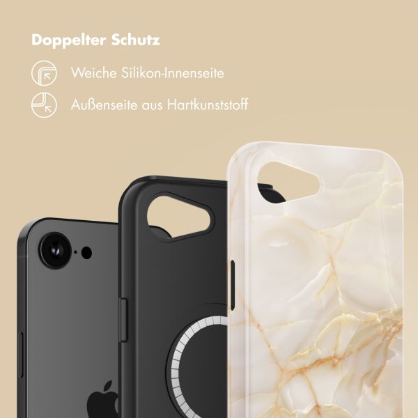 Selencia Vivid Rückabdeckung mit MagSafe Apple iPhone 16e - Golden Beige Marble