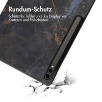imoshion Design Trifold Klaphülle Samsung Galaxy Tab S10 Ultra / Tab S9 Ultra - Black Marble