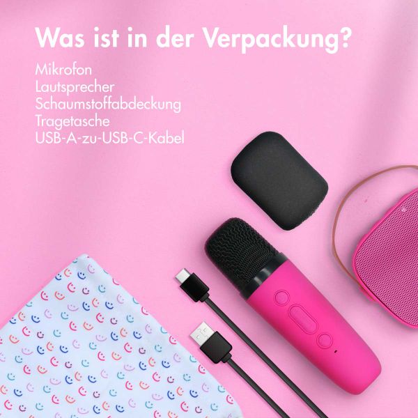 imoshion Kids Karaoke-Set - Lautsprecher und Mikrofon - Hot Pink