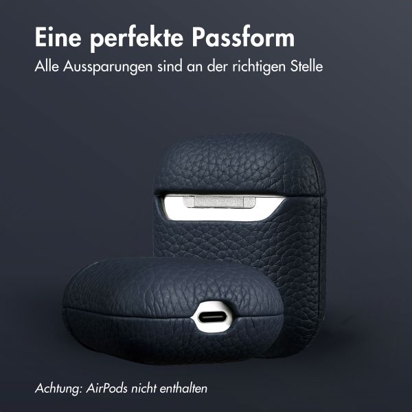 Accezz Echtes Leder Case Apple AirPods 1 / 2 - Dunkelblau