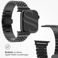 Selencia Jubilee-Edelstahlarmband für Apple Watch Series 1 t/m 11 / SE / Ultra (44/45/46/49 mm) - Schwarz
