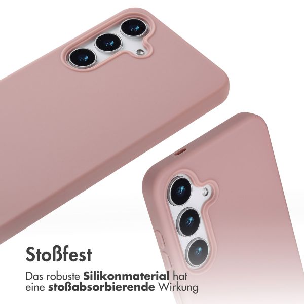 imoshion Silikonhülle mit Band für das Samsung Galaxy S25 Plus - Sand Pink