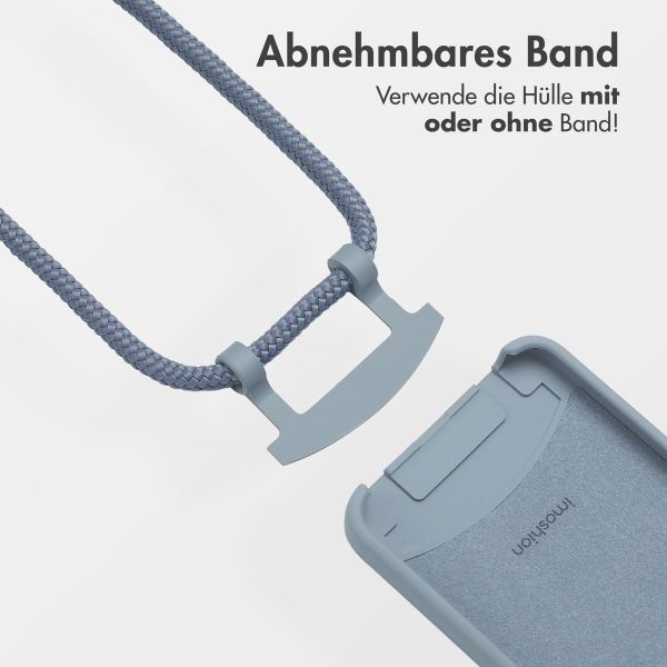 imoshion Color Backcover mit abnehmbarem Handykette und MagSafe Apple iPhone 16e - Ash Blue