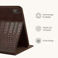 Selencia Croco Klaphülle Apple iPad Air 11 Zoll (2026) M4 / (2025) M3 / (2024) M2 / Air 5 (2022) / Air 4 (2020) - Choco Brown