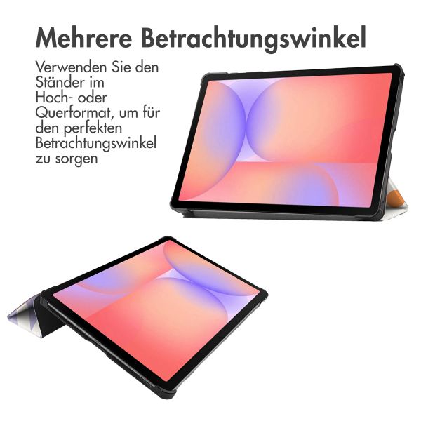 imoshion Design Trifold Klaphülle Samsung Galaxy Tab S9 11.0 Zoll / Tab S10 FE / S9 FE 10.9 Zoll - Flower Distance
