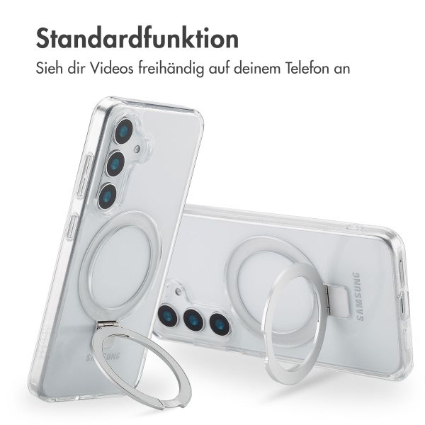 Accezz Ring Stand Backcover mit MagSafe für das Samsung Galaxy S25 - Transparent