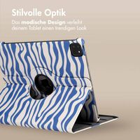 imoshion 360° drehbare Design Klapphülle Apple iPad Pro 12.9 (2018/2020/2021/2022) - White Blue Stripes