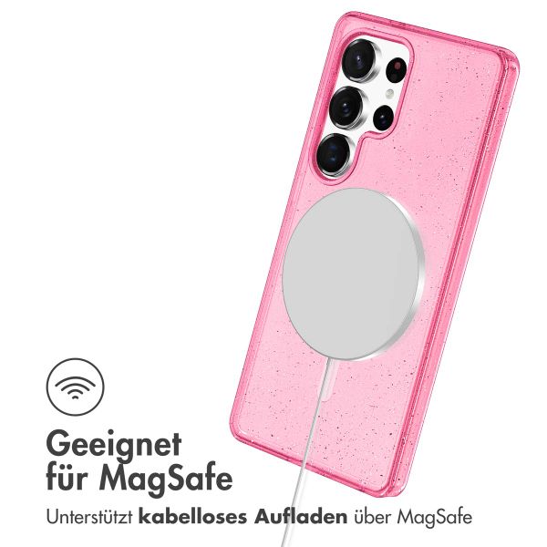 imoshion Sparkle Back Cover mit MagSafe Samsung Galaxy S25 Ultra - Glitzer Rosa