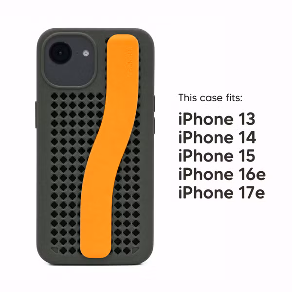 Callbuddy Hülle mit Strap Apple iPhone 17e / 16e / 15 / 14 / 13 - Camo Orange
