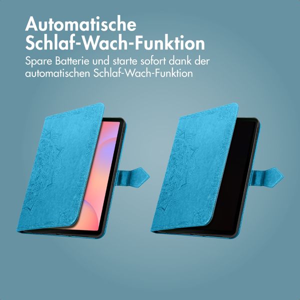 imoshion Mandala Klapphülle Samsung Galaxy Tab S9 11.0 Zoll / S10 Lite / S10 FE / S9 FE 10.9 Zoll - Türkis