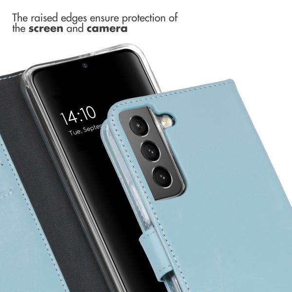 Selencia Echtleder Klapphülle Samsung Galaxy S22 - Hellblau