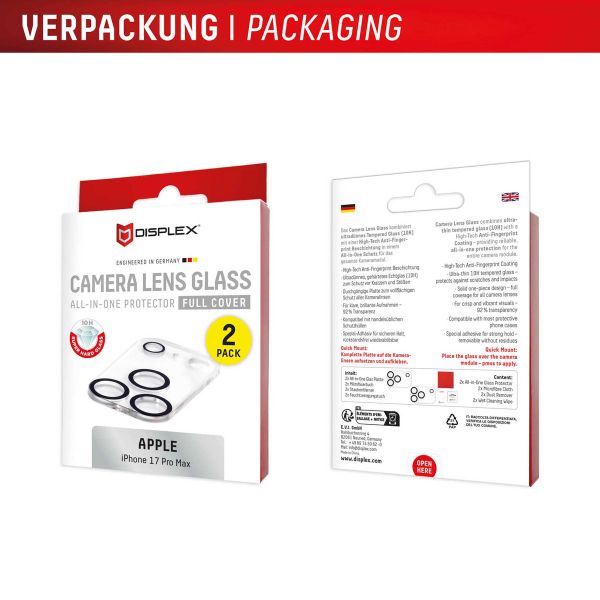 Displex CamGlass All-In-One Kameraprotektor Apple iPhone 17 Pro Max