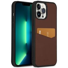 Accezz Premium Leather Card Slot Back Cover Apple iPhone 13 Pro Max - Braun