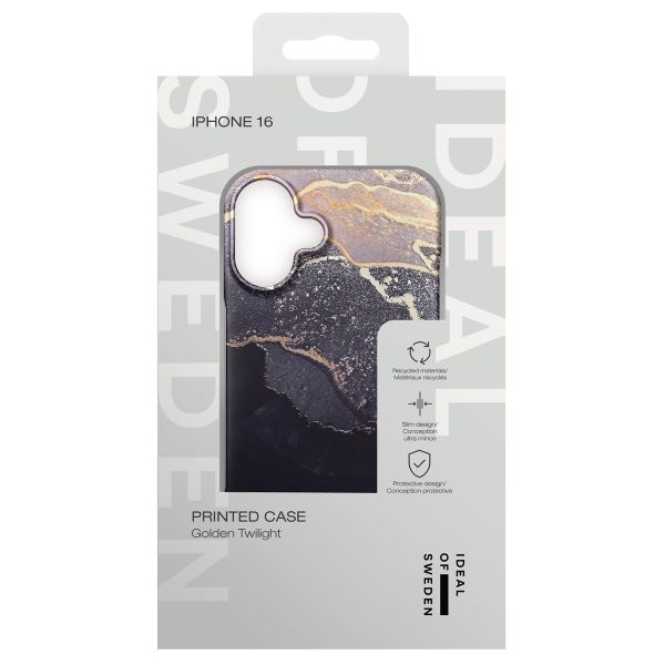 iDeal of Sweden Fashion Back Case Apple iPhone 16 - Golden Twilight Marble