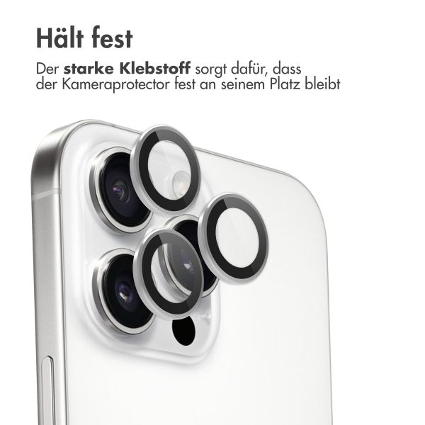 imoshion 2er-Pack Objektivschutz für Kamera für das Apple iPhone 16 Pro / 16 Pro Max - Weiß / Titanium