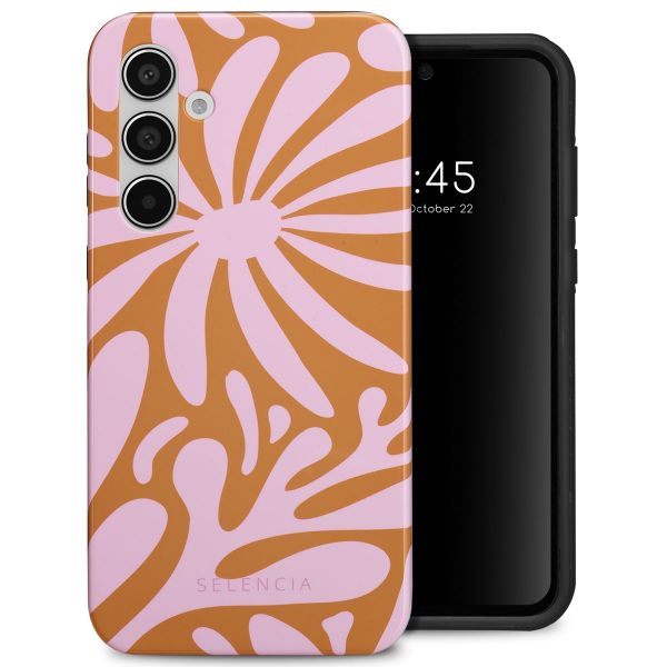 Selencia Vivid Tough Back Cover für das Samsung Galaxy A55 - Modern Bloom Pink