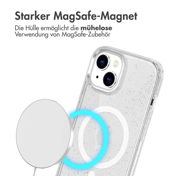imoshion Sparkle Back Cover mit MagSafe Apple iPhone 14 - Glitzer Transparent