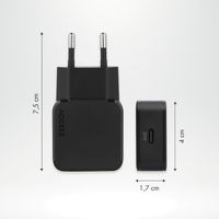 imoshion Powerbank 20.000 mAh + Accezz Ultra Slim GaN Ladegerät + Accezz USB-C- auf USB-C-Kabel - 1 Meter - Schwarz