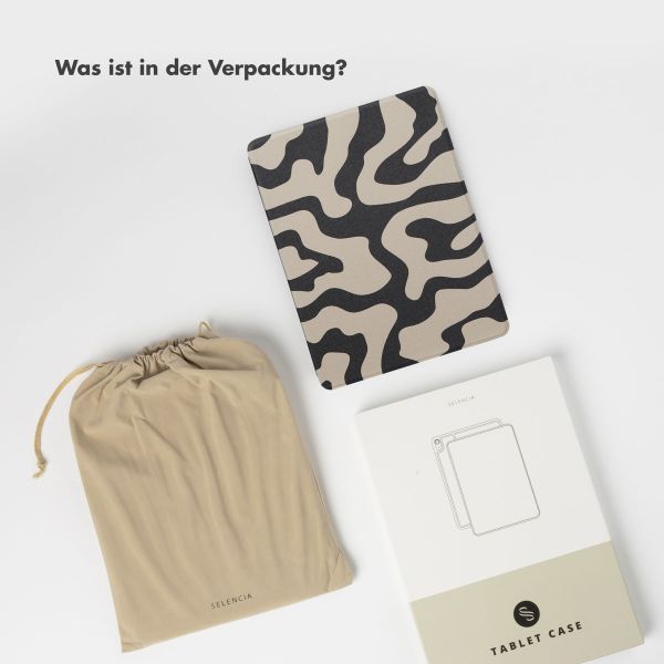 Selencia Vivid Klapphülle Apple iPad 6 (2018) 9.7 Zoll / iPad 5 (2017) 9.7 Zoll - Art Wave Black