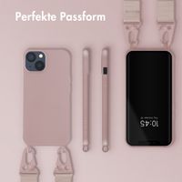 Selencia Silikonhülle mit abnehmbarem Band für das Apple iPhone 13 - Sand Pink