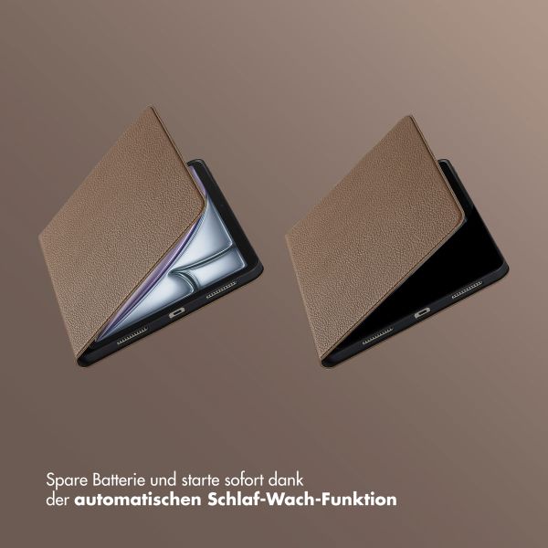 Selencia Riva Klapphülle Apple iPad Air 11 Zoll (2025) M3 / (2024) M2 / Air 5 (2022) / Air 4 (2020) - Mocha Brown