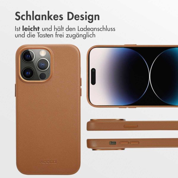 Accezz MagSafe Leather Backcover iPhone 14 Pro Max - Sienna Brown