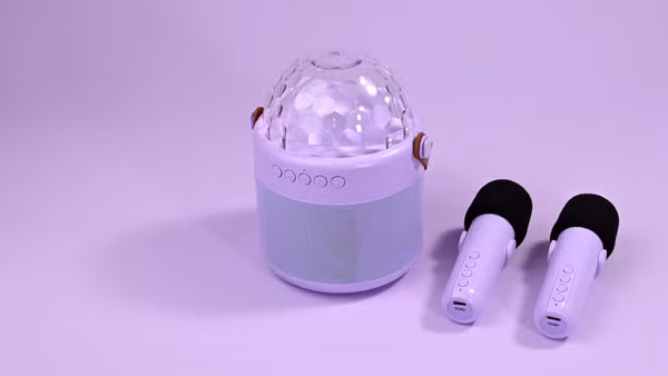 imoshion Sing & Shine Karaoke-Set - Lautsprecher und 2 Mikrofone - Lavender Lilac