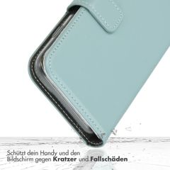 Selencia Echtleder Klapphülle für das Samsung Galaxy S25 Plus - Air Blue